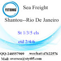 Consolidation LCL de Shantou Port à Rio De Janeiro